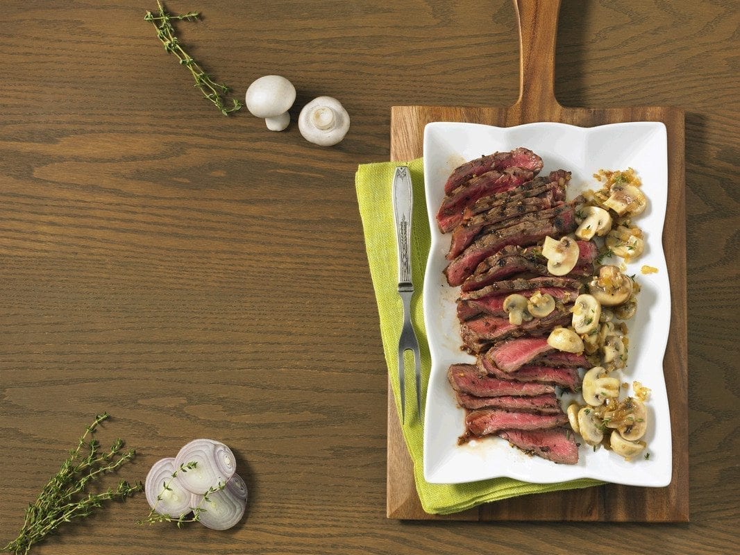 Canadian-Beef-Strip-Loin-Steak-with-Sauteed-Mushrooms