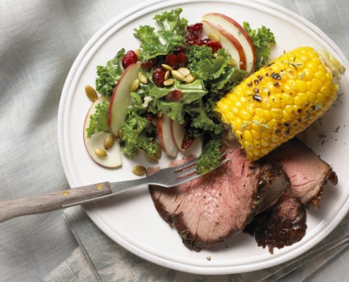Canadian-Beef-Beer-Soaked-Beef-Rotisserie-Roast-with-Skillet-Corn-Kale-Salad