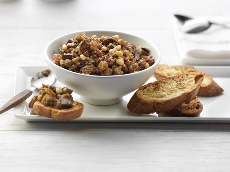 Boeuf caponata et aubergine