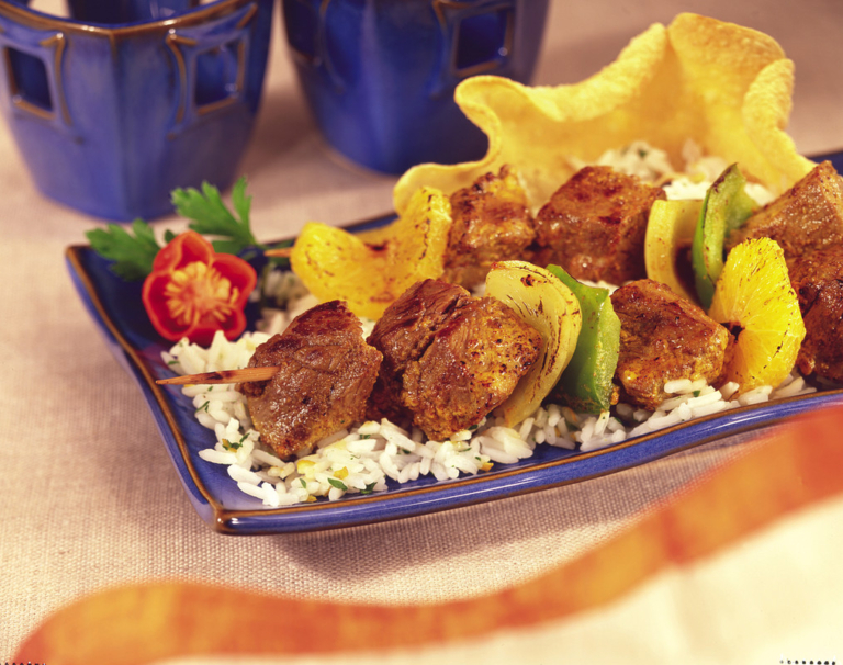 Brochettes de bœuf à l’orange