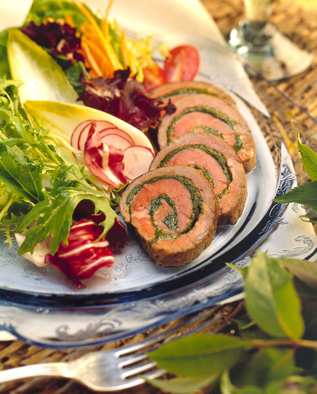 Canadian-Beef-Beef-and-Pesto-Roulade-with-Greens