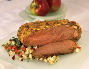 Canadian-Beef-Herb-Mustard-Plastered-Rotisserie-Roast-with-Apple-Onion-Salsa