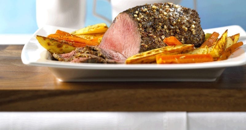 Canadian-Beef-Horseradish-Crusted-Quick-Roast-with-Roasted-Vegetables