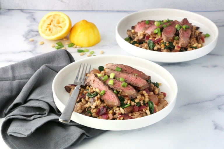 Bifteck grillé et salade d’orge